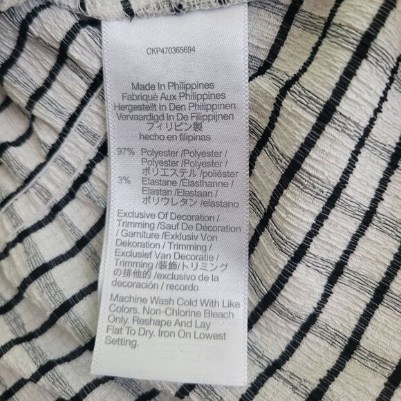 Madewell Gingham Tiered Keyhole Puff-Sleeve Black/White blouse size M NWT - Picture 6 of 11